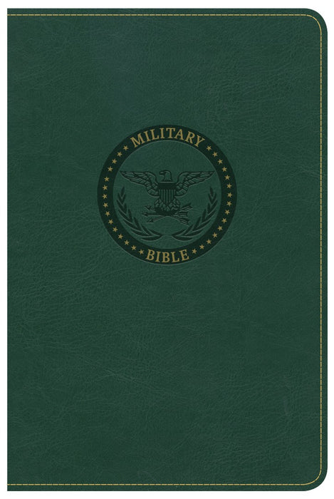 CSB Military Bible, Green Leathertouch