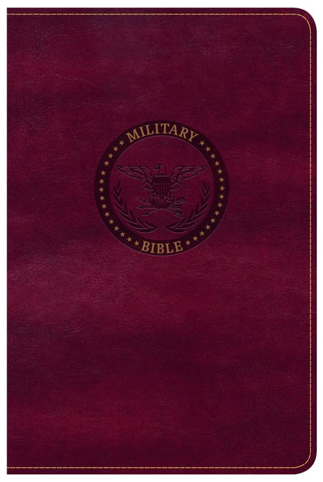 CSB Military Bible, Burgundy Leathertouch