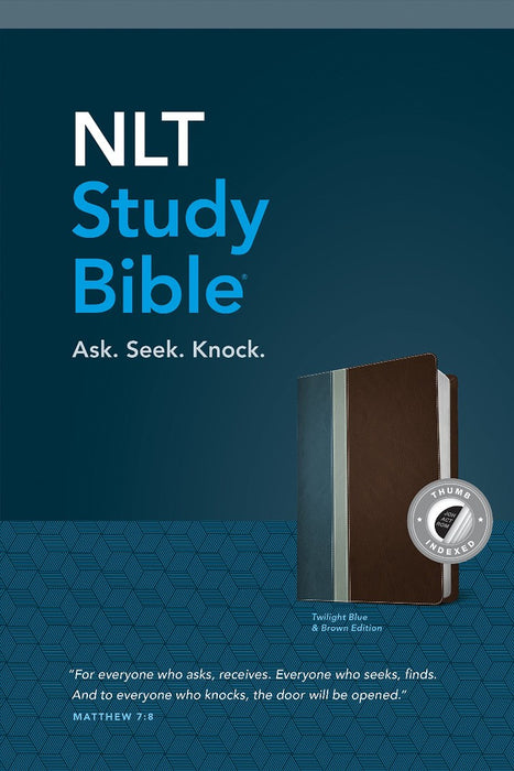NLT Study Bible, Tutone Twilight Blue/Brown, Indexed