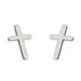 Sterling Silver Small Plain Cross Stud Earrings
