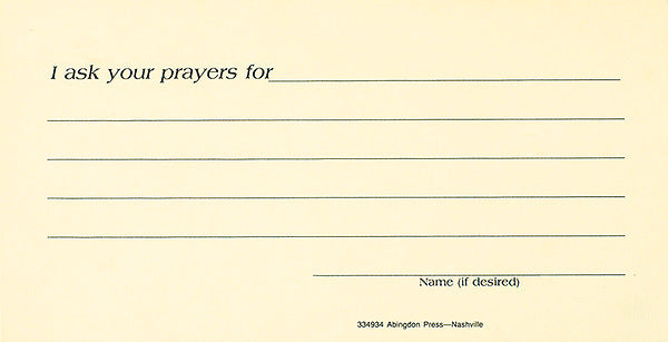 Prayer Request Card (Pkg of 25)