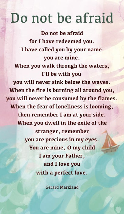 Prayer Card Do Not Be Afraid (pack of 20)