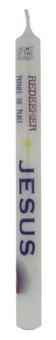 White Advent Candle (12 inches): Names of Jesus