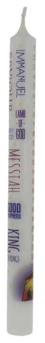 White Advent Candle (12 inches): Names of Jesus