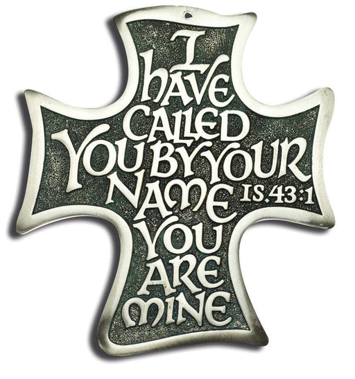 Solid Polished Pewter Wall Cross