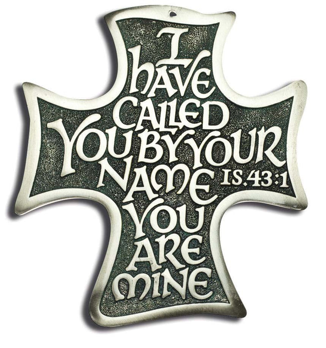 Solid Polished Pewter Wall Cross