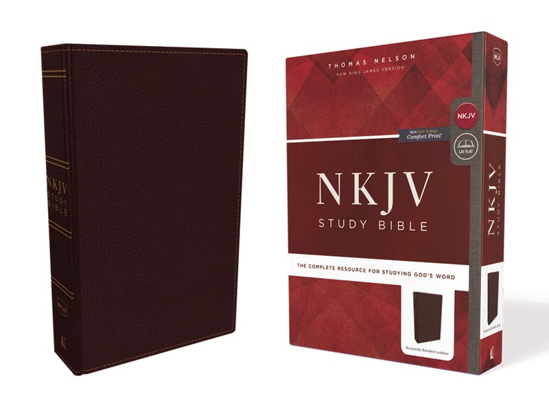 NKJV Study Bible, Burgundy, Comfort Print, Red Letter Ed