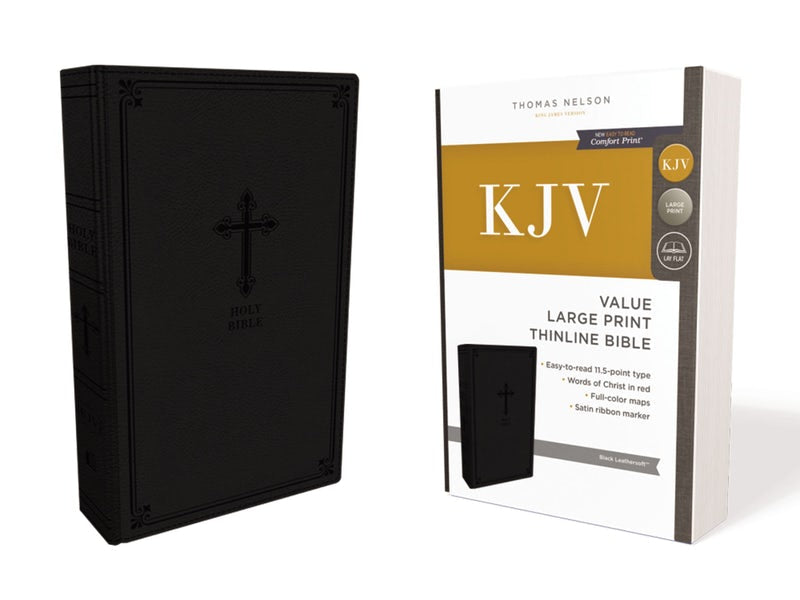 KJV Value Thinline Bible, Black, Large Print, Red Letter Ed