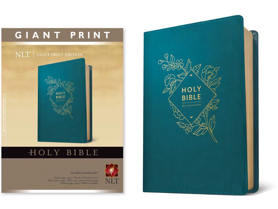 NLT Holy Bible, Giant Print, Teal, Red Letter