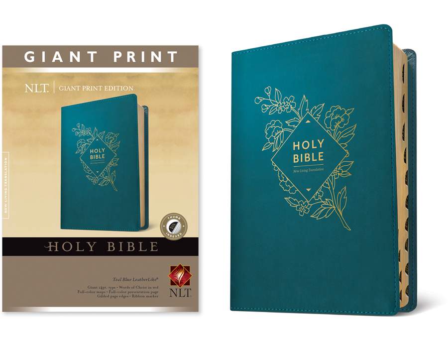 NLT Holy Bible, Giant Print, Red Letter, Teal Blue
