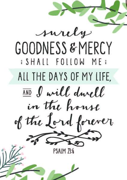 Surely Goodness and Mercy Mini Card