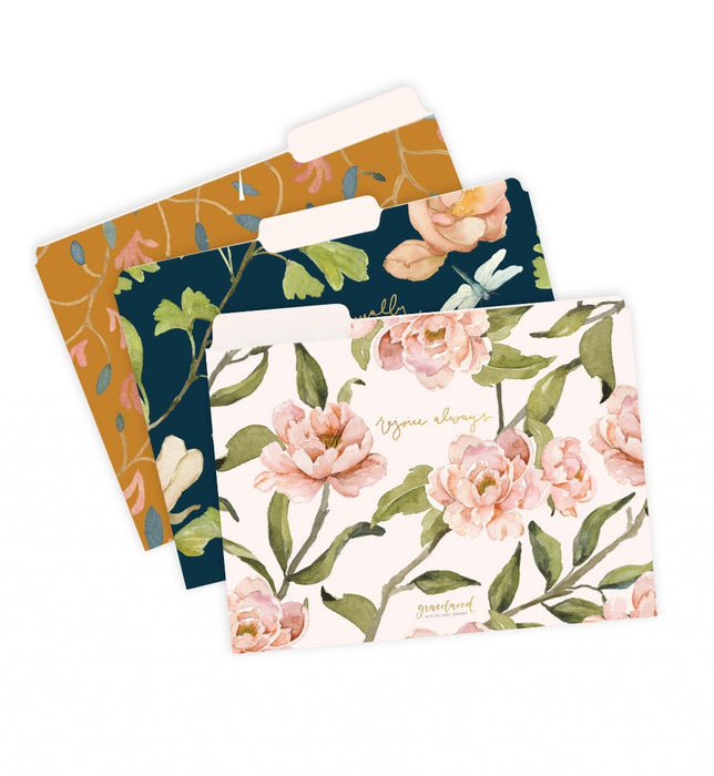 GraceLaced File Folders, 9 Count, 3 Each of 3 Designs, Rejoice