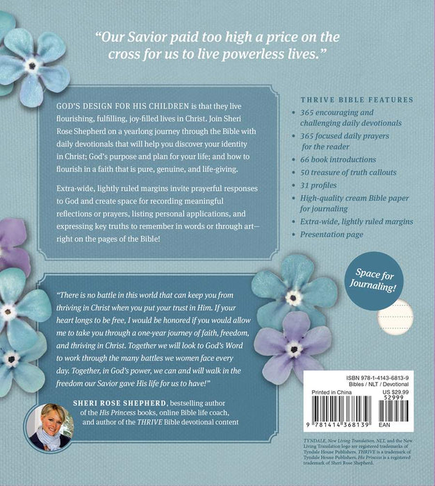 NLT THRIVE Creative Journaling Devotional Bible, Flowers