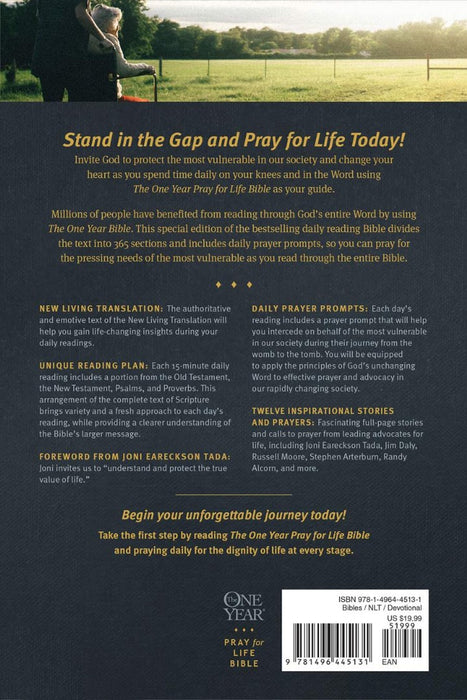 The NLT One Year Pray for Life Bible (Softcover)
