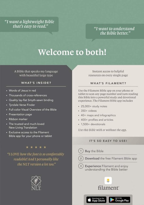 NLT Thinline Reference Bible, Filament Edition, Berry