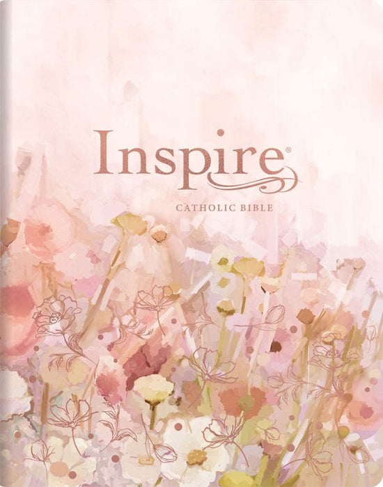 NLT Inspire Catholic Bible Large Print, Pink Fields