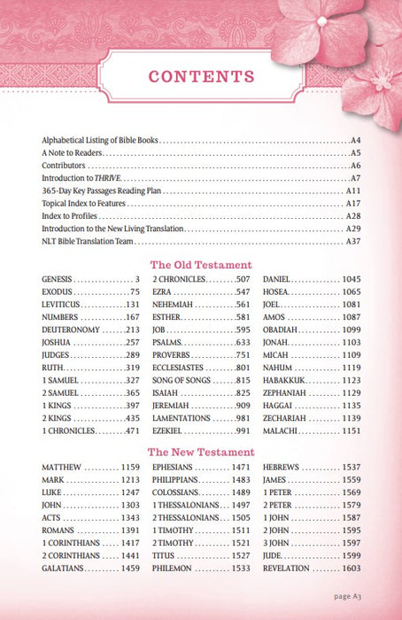 NLT THRIVE Devotional Bible for Women, Rose Metallic