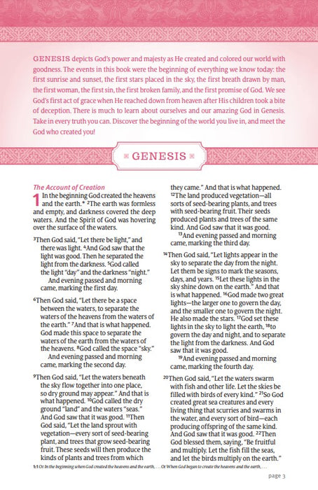 NLT THRIVE Devotional Bible for Women, Rose Metallic