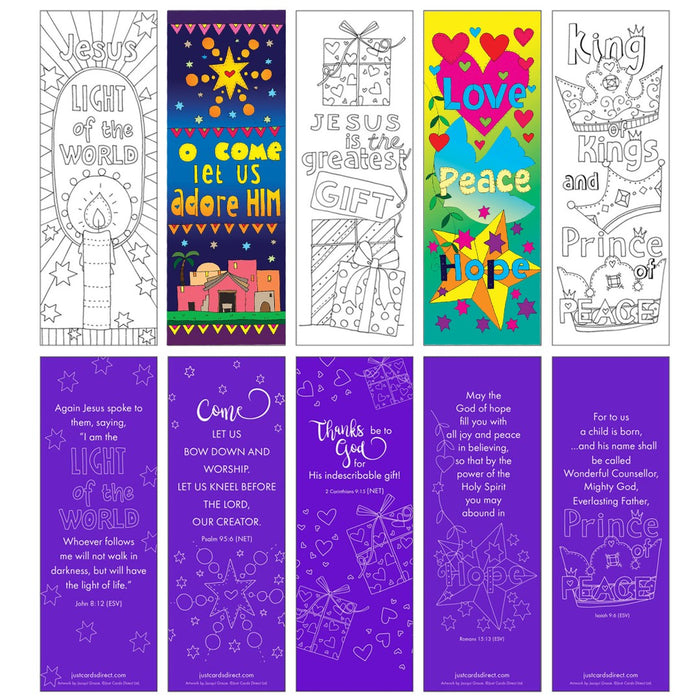 Christmas Colouring Bookmarks (Pack of 10)