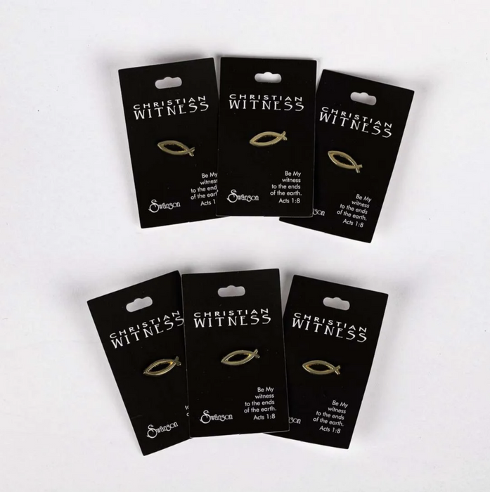 Gold Fish Open Lapel Pin (pack of 6)