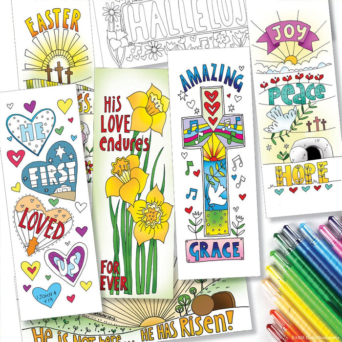 10 Easter Colouring Bookmarks