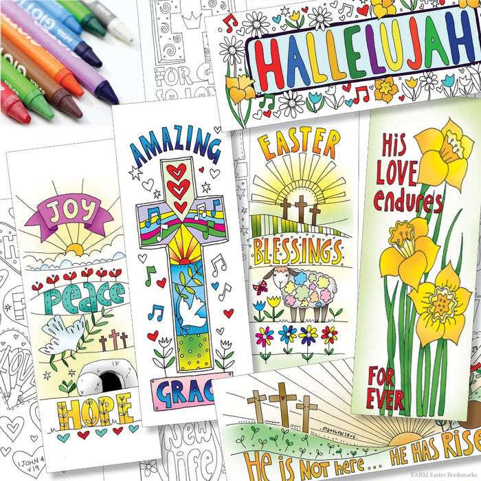 10 Easter Colouring Bookmarks