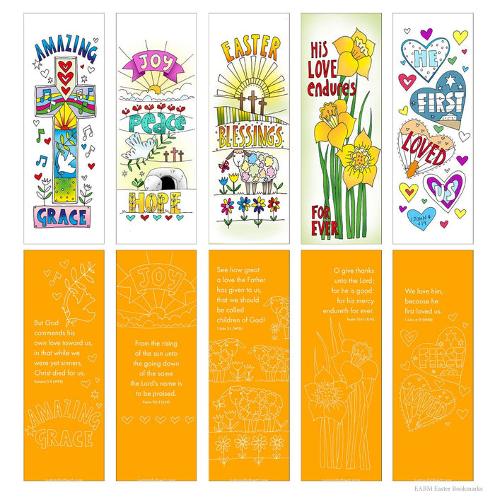 10 Easter Colouring Bookmarks