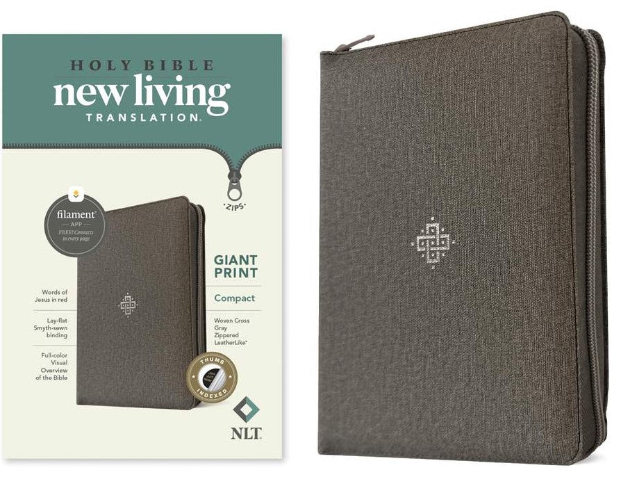 NLT Compact Giant Print Zipper Bible, Filament Edition