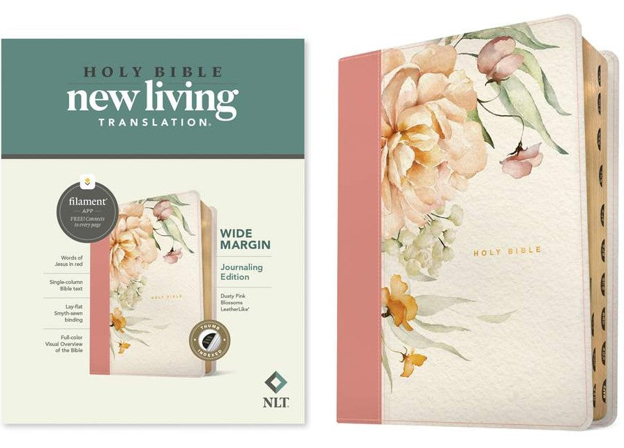NLT Wide Margin Bible, Filament Edition, Dusty Pink, Indexed