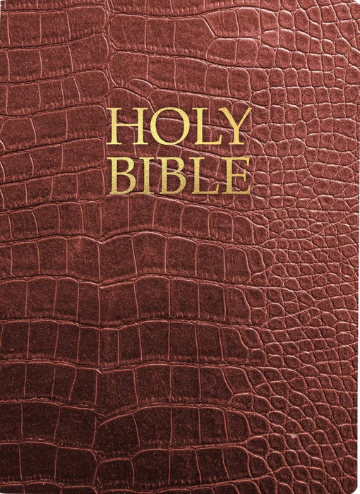 Kjver Holy Bible, Large Print, Walnut Alligator Bonded Leath