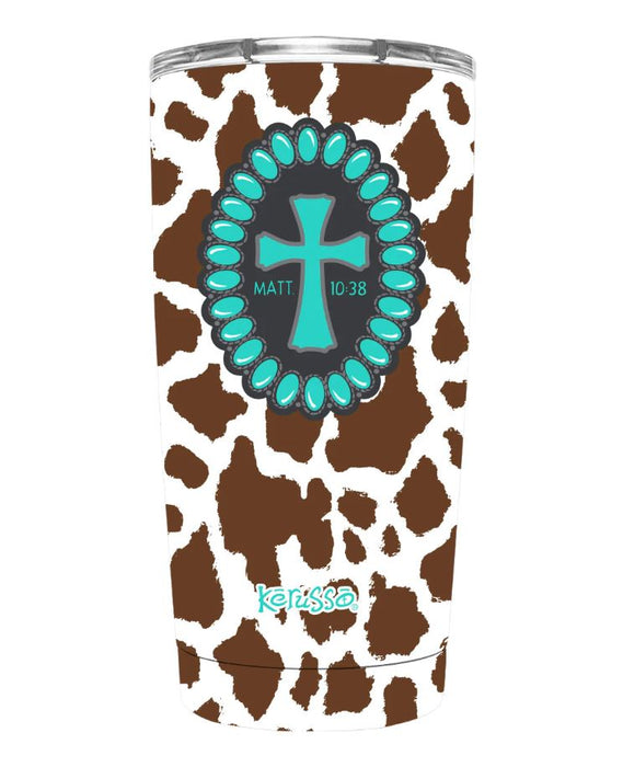 Cowhide Cross 20 Oz Stainless Steel Tumbler