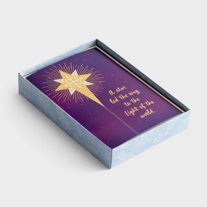 Christmas Boxed Cards: Star/Light Of The World (Pack Of 18)