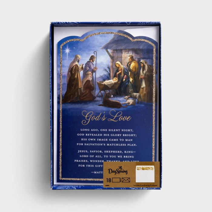 Christmas Boxed Cards: God's Love Nativity (Pack Of 18)