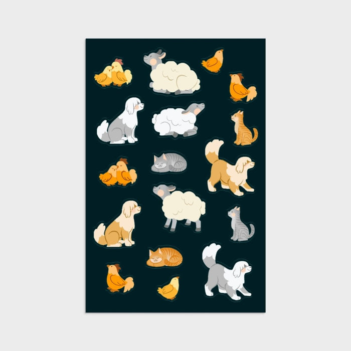 Nativity Sticker Christmas Cards, 8 Christmas Sticker Sheets