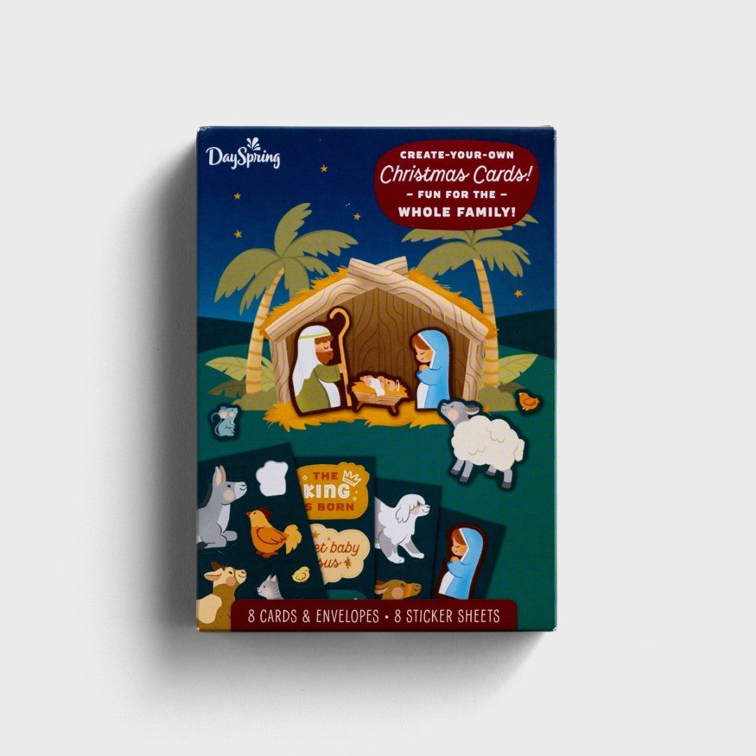 Nativity Sticker Christmas Cards, 8 Christmas Sticker Sheets — Aslan ...