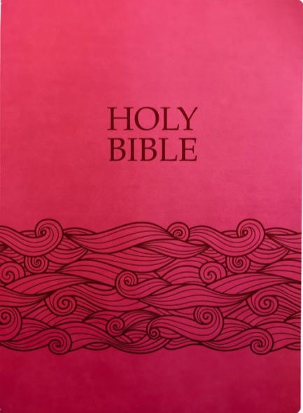 KJV Holy Bible, Wave Design, Large Print, Berry Ultrasoft
