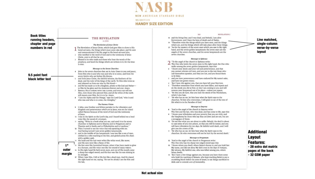 NASB Handy Size Paste-Down, Brown Cowhide Leather