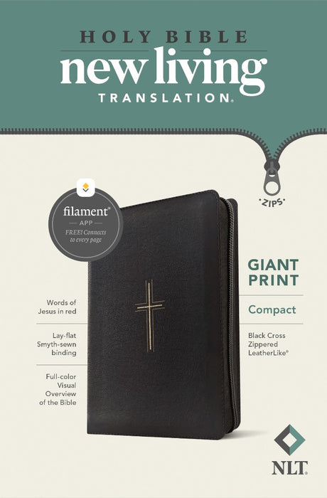 NLT Compact Giant Print Zipper Bible, Filament Edition
