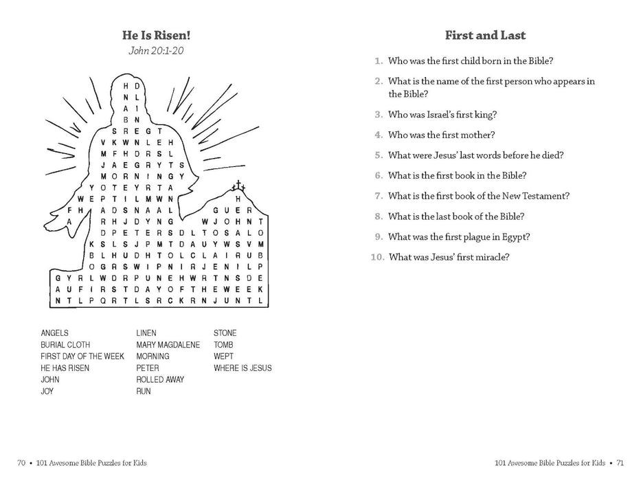 101 Awesome Bible Puzzles for Kids
