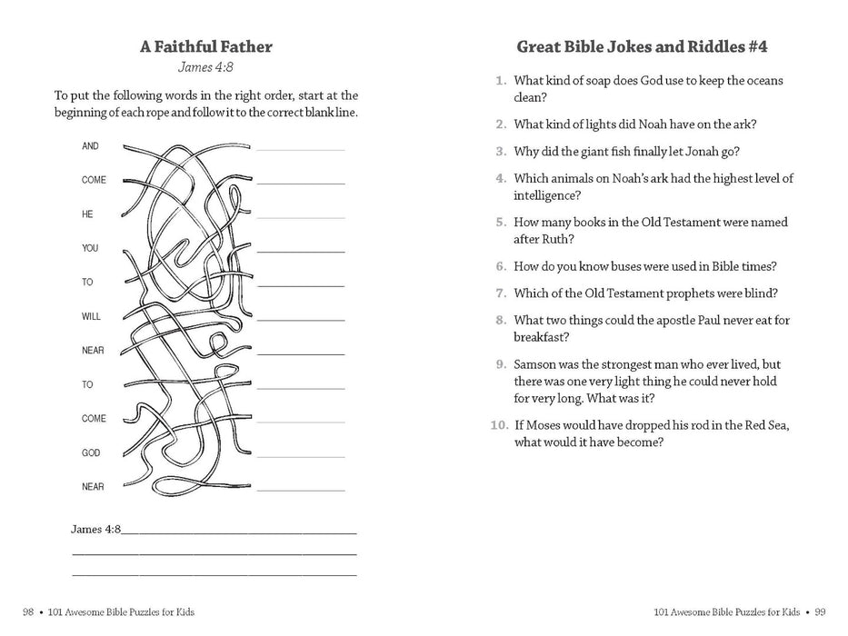 101 Awesome Bible Puzzles for Kids