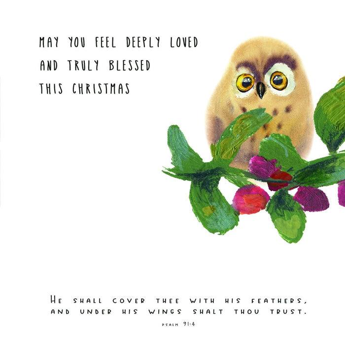 Thinking Of You This Christmas Owls - Christmas Card