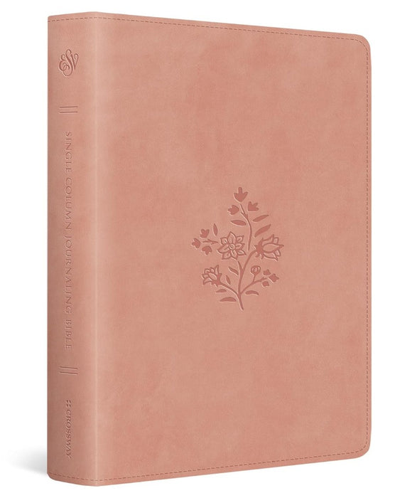 ESV Single Column Journaling Bible, Blush Rose, Wildflower