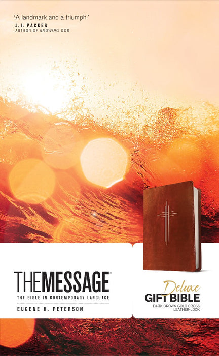 Message Deluxe Gift Bible, Dark Brown Gold