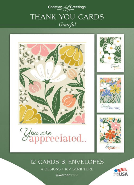 Grateful Thank You Boxed Cards (pack of 12)