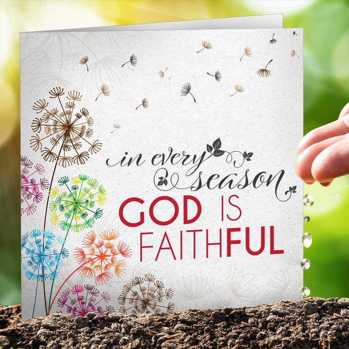 God Is Faithful Seeded Card