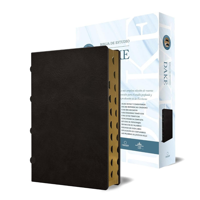 RVR 1960 Biblia De Estudio Dake, Tamaño Grande, Piel Negra
