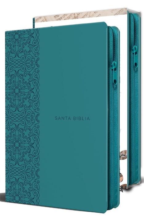 Biblia Reina Valera 1960 Letra Grande. Símil Piel Aguamarina