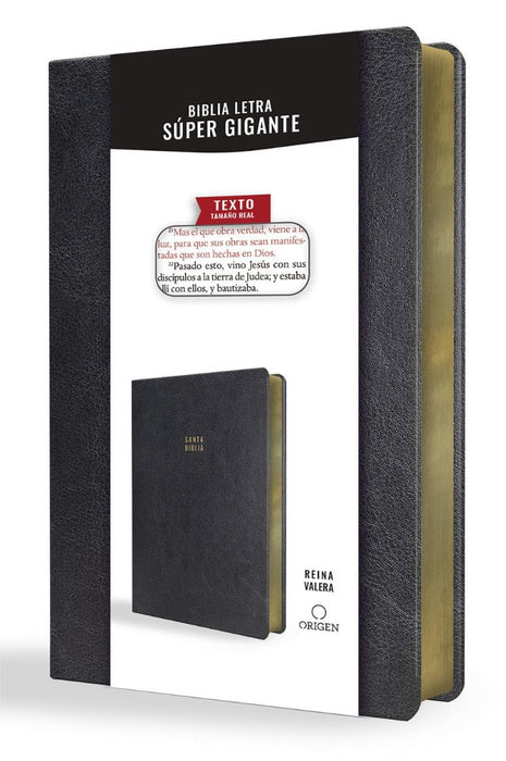 Biblia Reina Valera Letra Súper Gigante, Símil Piel Negro