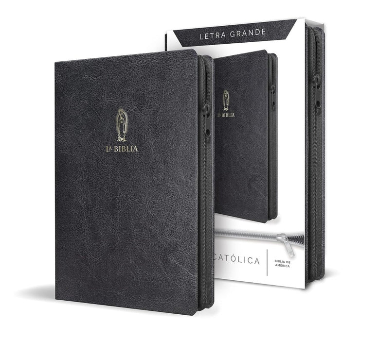 La Biblia Católica Letra y Tamaño Grande. Símil Piel Negra