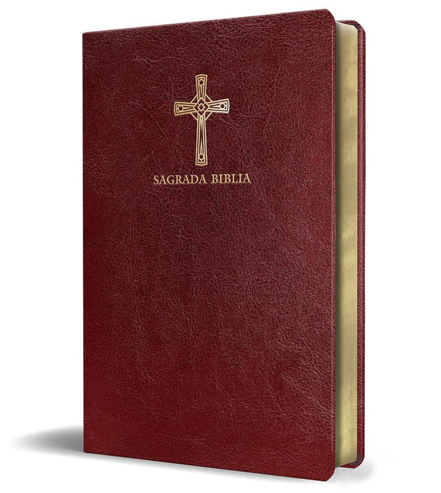 Biblia Católica En Español. Símil Piel Vinotinto